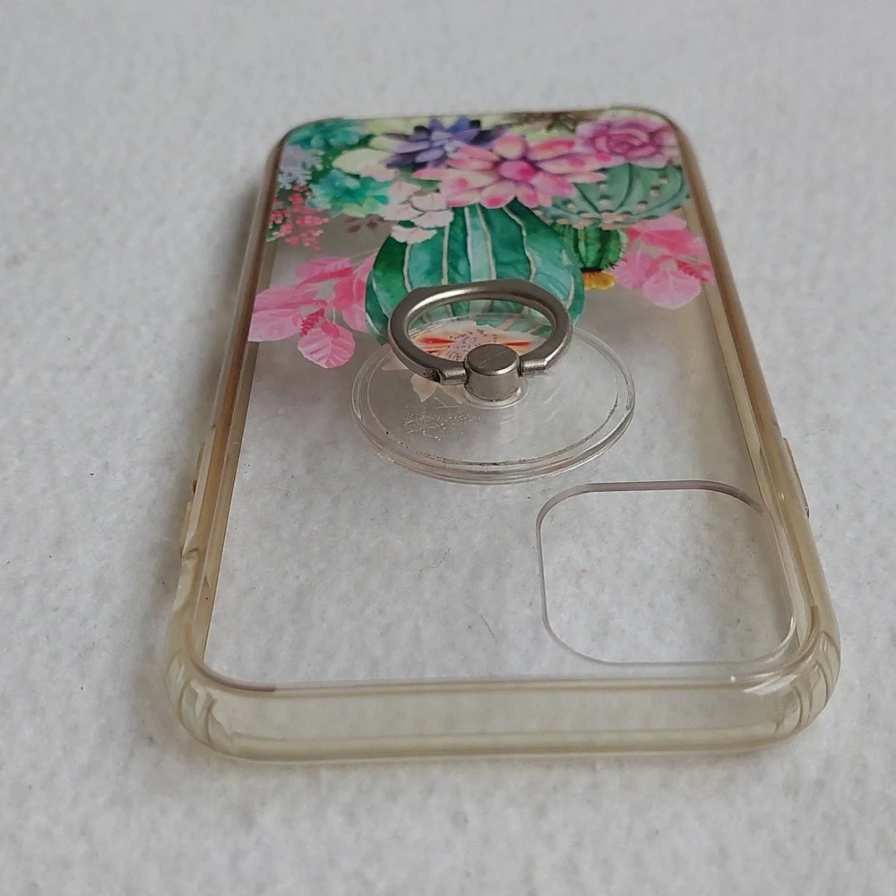 SOKAD Floral Cactus Phone Protective Case iPhone11 Cover with Ring Holder NWOT